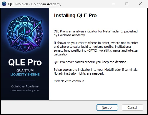 First page of the QLE Pro installer