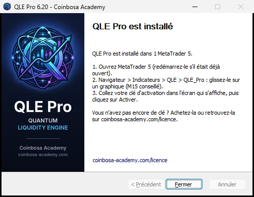 Dernière page de l'installateur