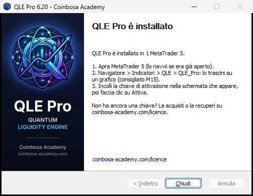 Ultima pagina dell'installer